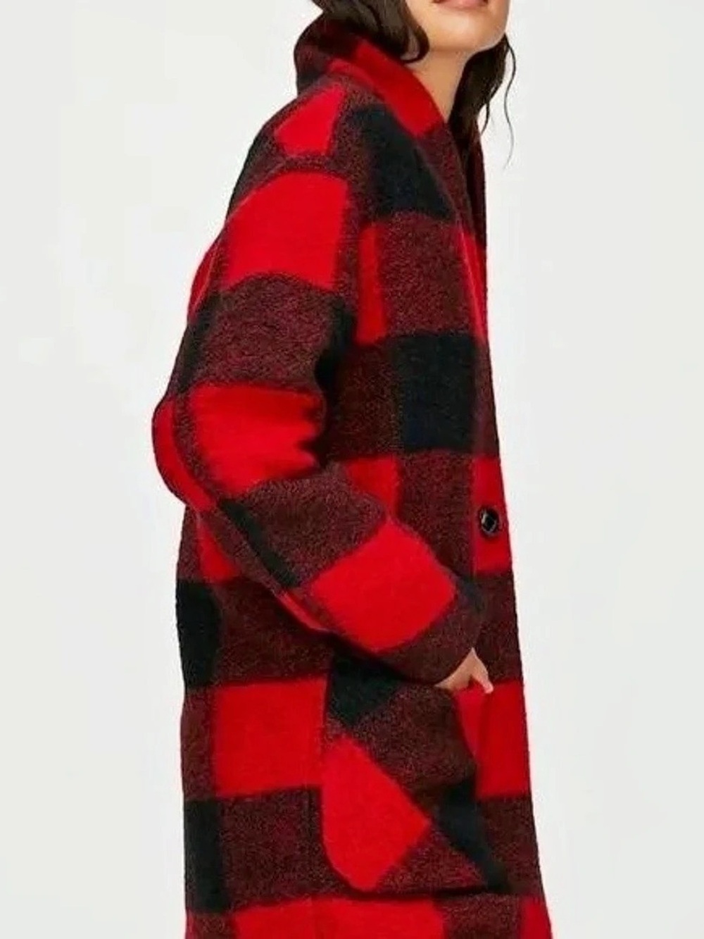 🖤Wilfred Free Off-Duty Jacket Plaid Coat Red & Black XS❤️